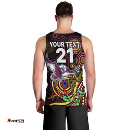 Custom Sea Eagles Rugby Aboriginal Art Men Tank Top NAIDOC Indigenous Tribal