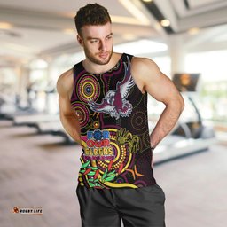 Custom Sea Eagles Rugby Aboriginal Art Men Tank Top NAIDOC Indigenous Tribal