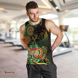 Custom Panthers Rugby Aboriginal Art Men Tank Top NAIDOC Indigenous Tribal
