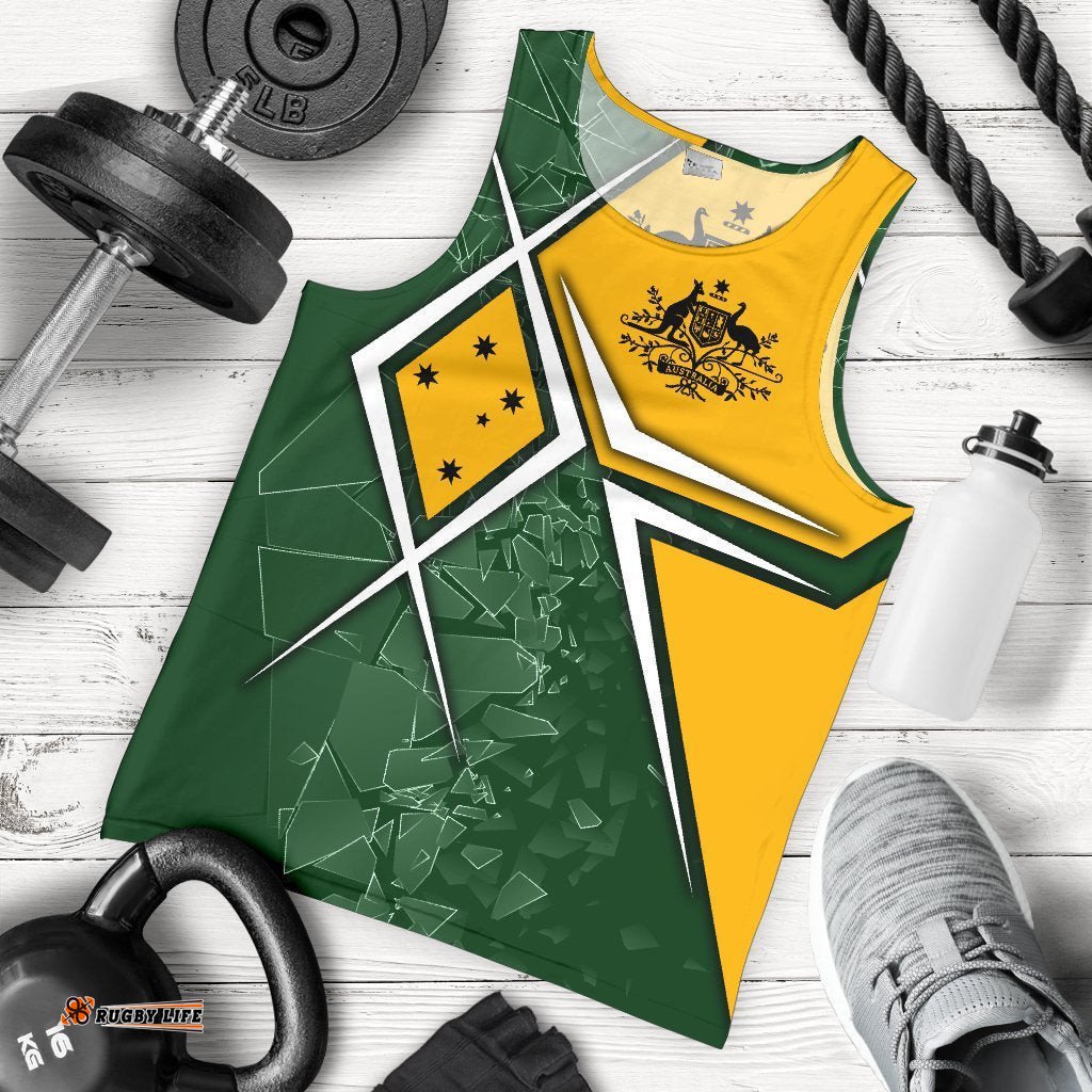 Men's Tank Top - Aussie Flag (Green)