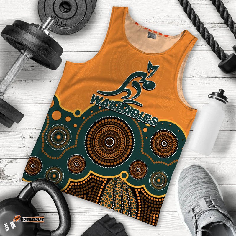 (Custom Personalised And Number) Australia Rugby Wallabies Men Tank Top Aboriginal