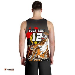 (Custom Personalised) Wests Tigers Men's Tank Top Version Aboriginal Art
