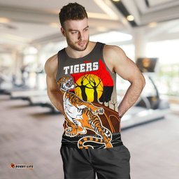 (Custom Personalised) Wests Tigers Men's Tank Top Version Aboriginal Art