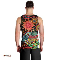 Suns Football Aboriginal Art Men Tank Top NAIDOC Indigenous Tribal
