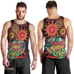 Suns Football Aboriginal Art Men Tank Top NAIDOC Indigenous Tribal