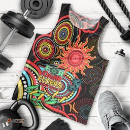 Suns Football Aboriginal Art Men Tank Top NAIDOC Indigenous Tribal