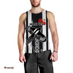 Magpies Anzac Day Men Tank Top - Indigenous Art -