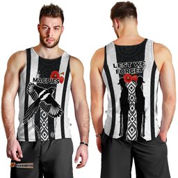 Magpies Anzac Day Men Tank Top - Indigenous Art -