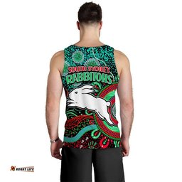 Rabbitohs Rugby Men Tank Top Aboriginal Dots Verion