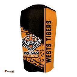Wests Tigers O-neck Tank Top Quarter Style - NRL