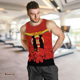 Gold Coast Suns Anzac Day Men Tank Top - Indigenous Art -