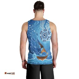 Men Tank Top - Aboriginal View Sea With Fish And Boat