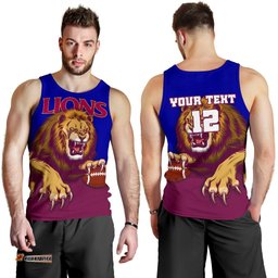 (Custom Personalised) Brisbane Men's Tank Top Lions Three Stripes