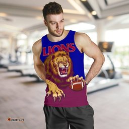 (Custom Personalised) Brisbane Men's Tank Top Lions Three Stripes