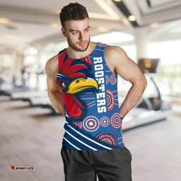 (Custom Personalised) Australia Roosters Men's Tank Top Three Tiles Style