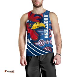 (Custom Personalised) Australia Roosters Men's Tank Top Three Tiles Style
