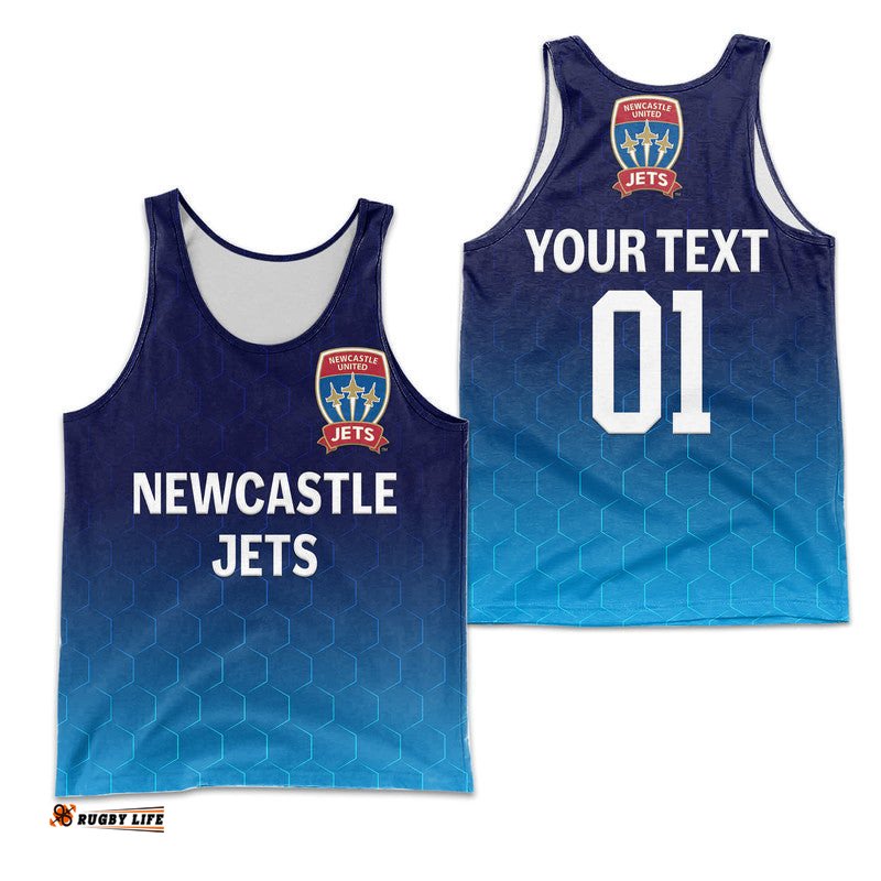 (Custom Personalised) Newcastle Jets Men Tank Top Soccer Club Original Style - White