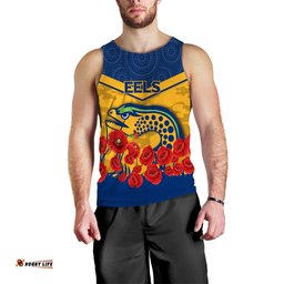 (Custom Personalised) Eels Anzac Day Men Tank Top - Indigenous Art -