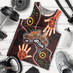 Australia Indigenous Men Tank Top We Vote NO To Division Aboriginal Map