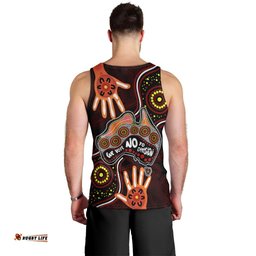 Australia Indigenous Men Tank Top We Vote NO To Division Aboriginal Map