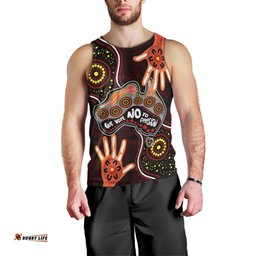 Australia Indigenous Men Tank Top We Vote NO To Division Aboriginal Map