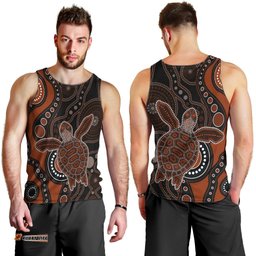Aboriginal Turtle Men Tank Top Brown Style