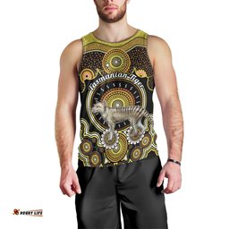 Personalised Australian Astrology Men Tank Top Aboriginal Tasmanian Tiger Zodiac Sign