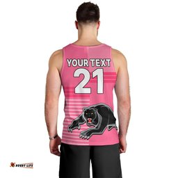 (Custom Text And Number) Penrith Panthers Rugby Men Tank Top Proud The Panthers Comeback Pink