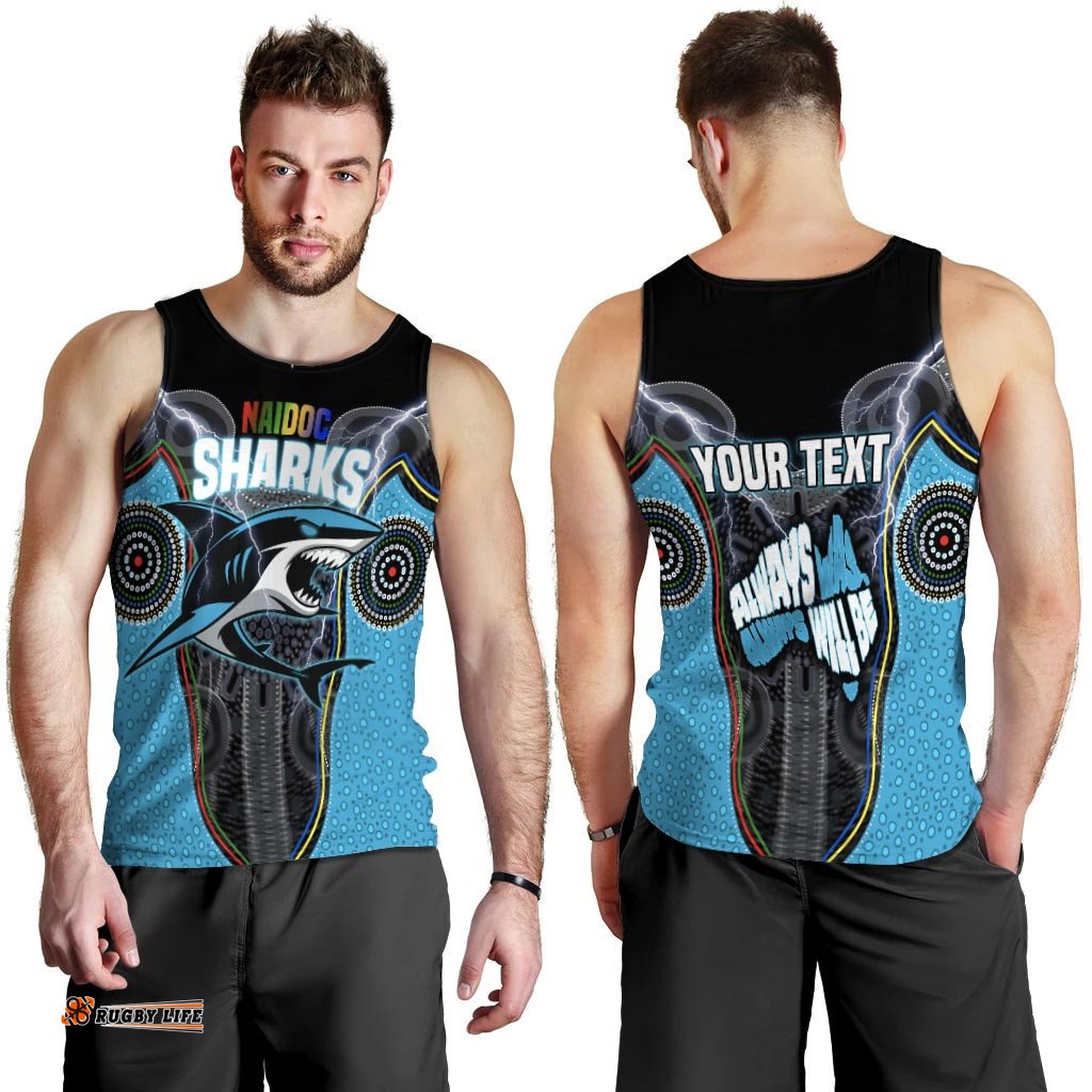 (Custom Personalised) Cronulla-Sutherland Sharks Men Tank Top NAIDOC Week Special Style