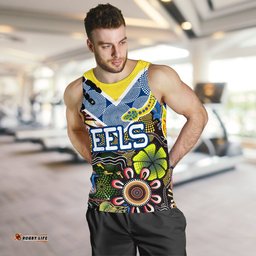 Parramatta Eels Men Tank Top Aboriginal Ethnic Style