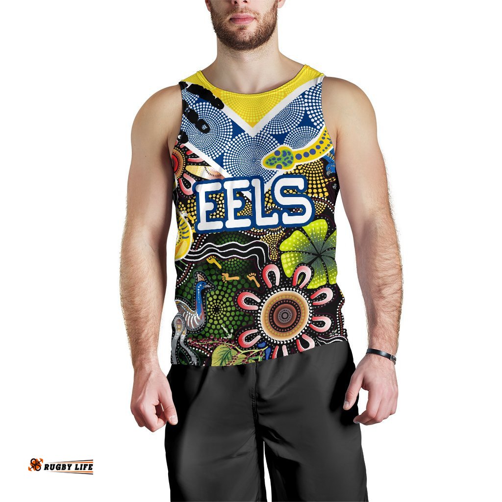 Parramatta Eels Men Tank Top Aboriginal Ethnic Style
