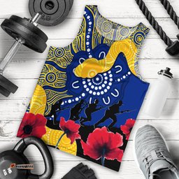 Parramatta Eels Rugby Men Tank Top Anzac Day Aboriginal Arts