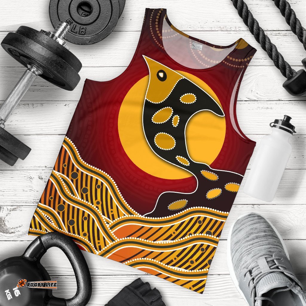 Men's Tank Tops - Aboriginal Dot Patterns Fish