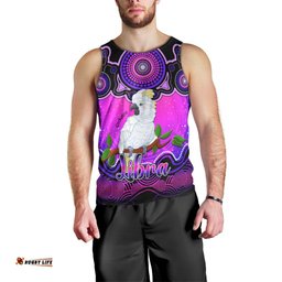 Personalised Australia Libra Cockatoo Zodiac Men Tank Top Auz Astrology Aboriginal - Magenta