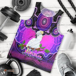Personalised Australia Libra Cockatoo Zodiac Men Tank Top Auz Astrology Aboriginal - Magenta