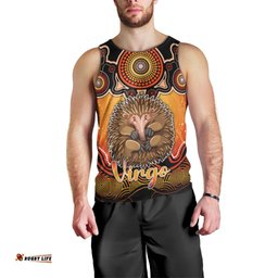 Personalised Australia Virgo Echidna Zodiac Men Tank Top Auz Astrology Aboriginal - Red