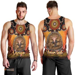 Personalised Australia Virgo Echidna Zodiac Men Tank Top Auz Astrology Aboriginal - Red