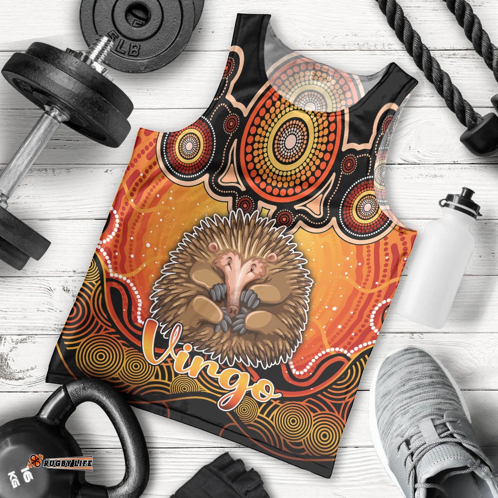 Personalised Australia Virgo Echidna Zodiac Men Tank Top Auz Astrology Aboriginal - Red