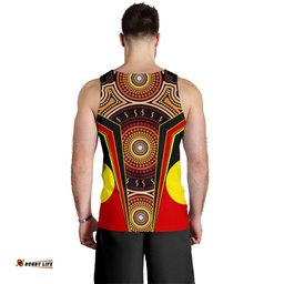 Men's Tank Top - Aboriginal With Dot Painting Art