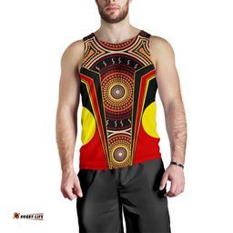 Men's Tank Top - Aboriginal With Dot Painting Art