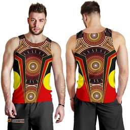 Men's Tank Top - Aboriginal With Dot Painting Art
