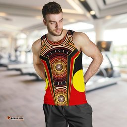 Men's Tank Top - Aboriginal With Dot Painting Art