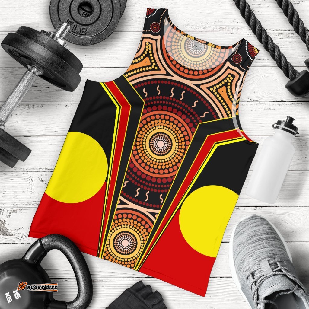 Men's Tank Top - Aboriginal With Dot Painting Art