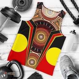 Men's Tank Top - Aboriginal With Dot Painting Art