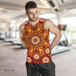 Aboriginal Men's Tank Top - Circle Flowers Patterns VER01
