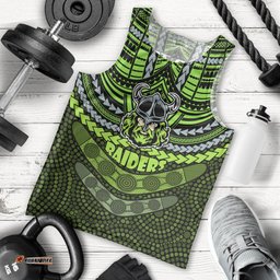 Custom Raiders Rugby Men Tank Top Polynesian and Aboriginal Special Version