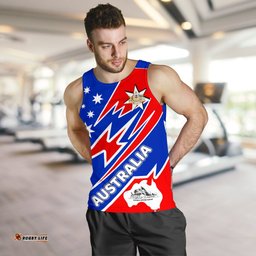 (Custom) Men's Tank Top - Australia Flag Color And Coat Of