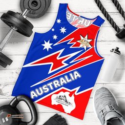 (Custom) Men's Tank Top - Australia Flag Color And Coat Of