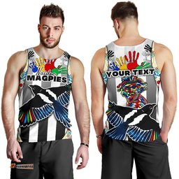(Custom Personalised) Magpies Naidoc Week Men's Tank Top Collingwood Modern Style