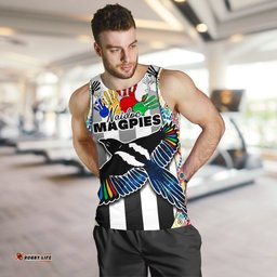 (Custom Personalised) Magpies Naidoc Week Men's Tank Top Collingwood Modern Style